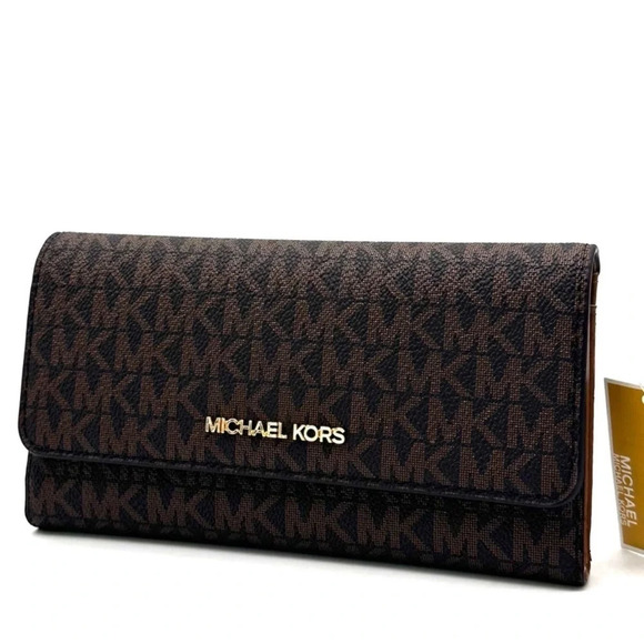 Michael Kors Large Trifold Wallet Brown - Picture 1 of 7